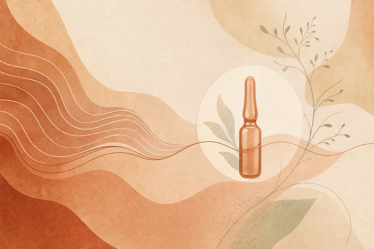 Ilustração de aplicação de toxina botulínica com agulha fina nos músculos ao redor de uma cicatriz no rosto.