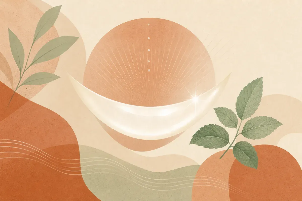 Ilustração de moldeira odontológica transparente com gel clareador aplicada sobre os dentes durante clareamento caseiro supervisionado.