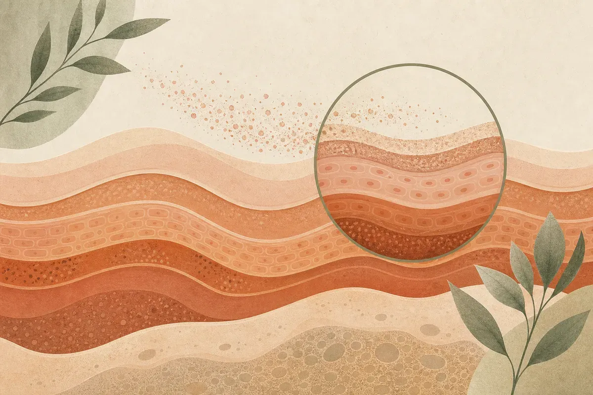 Ilustração de dermoabrasão: lixamento mecânico controlado da pele do rosto com instrumento rotatório feito por dermatologista.