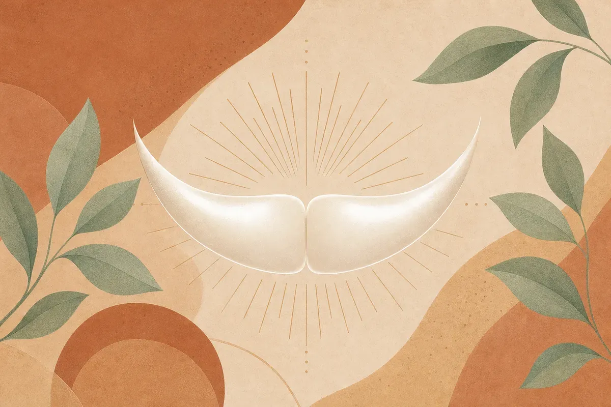 Ilustração de um sorriso com espaço entre os dentes da frente sendo fechado pelo dentista com resina da cor do dente, comparando antes e depois.