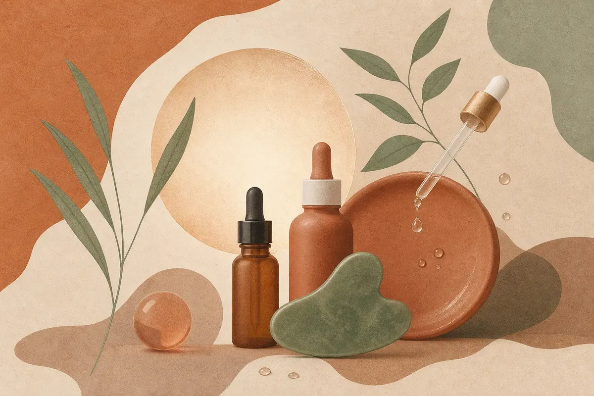 Ilustração de aplicação de máscara facial de argila no rosto durante sessão de estética