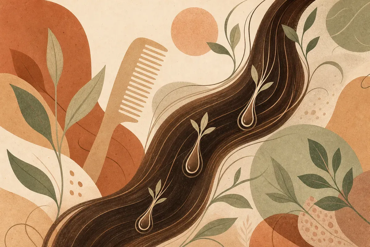 Ilustração de aplicação de minoxidil tópico no couro cabeludo e de comprimido de minoxidil oral
