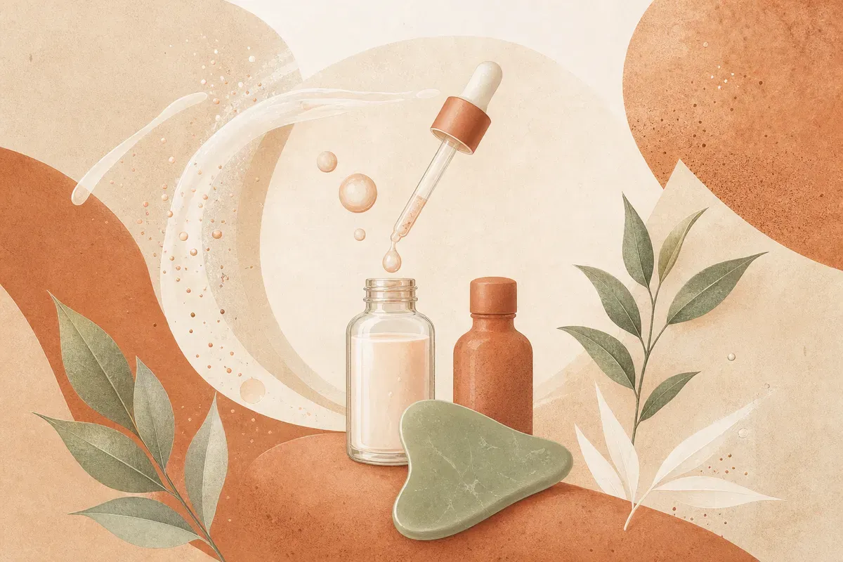 Ilustração de aplicação de peeling láctico no rosto, com profissional aplicando o ácido com pincel em pele limpa.