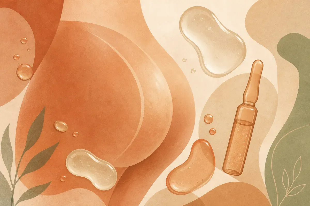 Ilustração educativa sobre preenchimento de glúteo com PMMA, destacando o caráter permanente do material, o risco de migração e a importância de alternativas regularizadas.