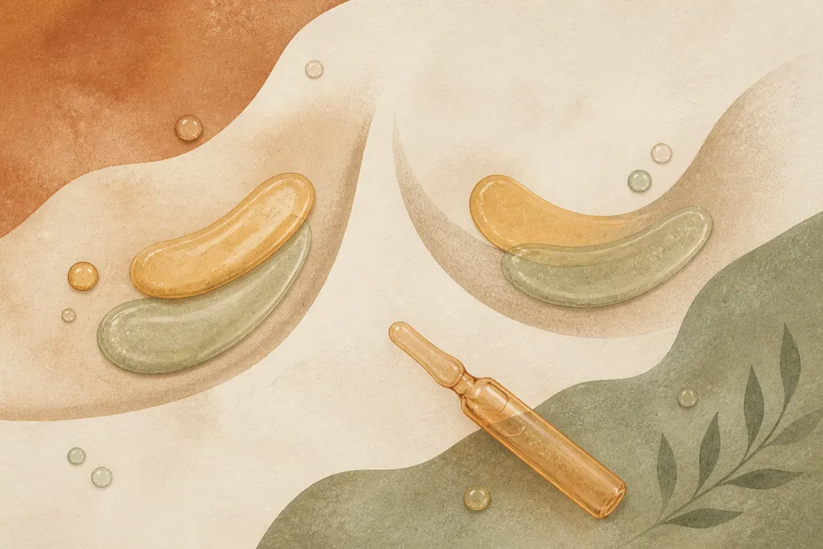 Ilustração da região abaixo dos olhos recebendo aplicação de preenchimento no vale lacrimal para suavizar olheiras