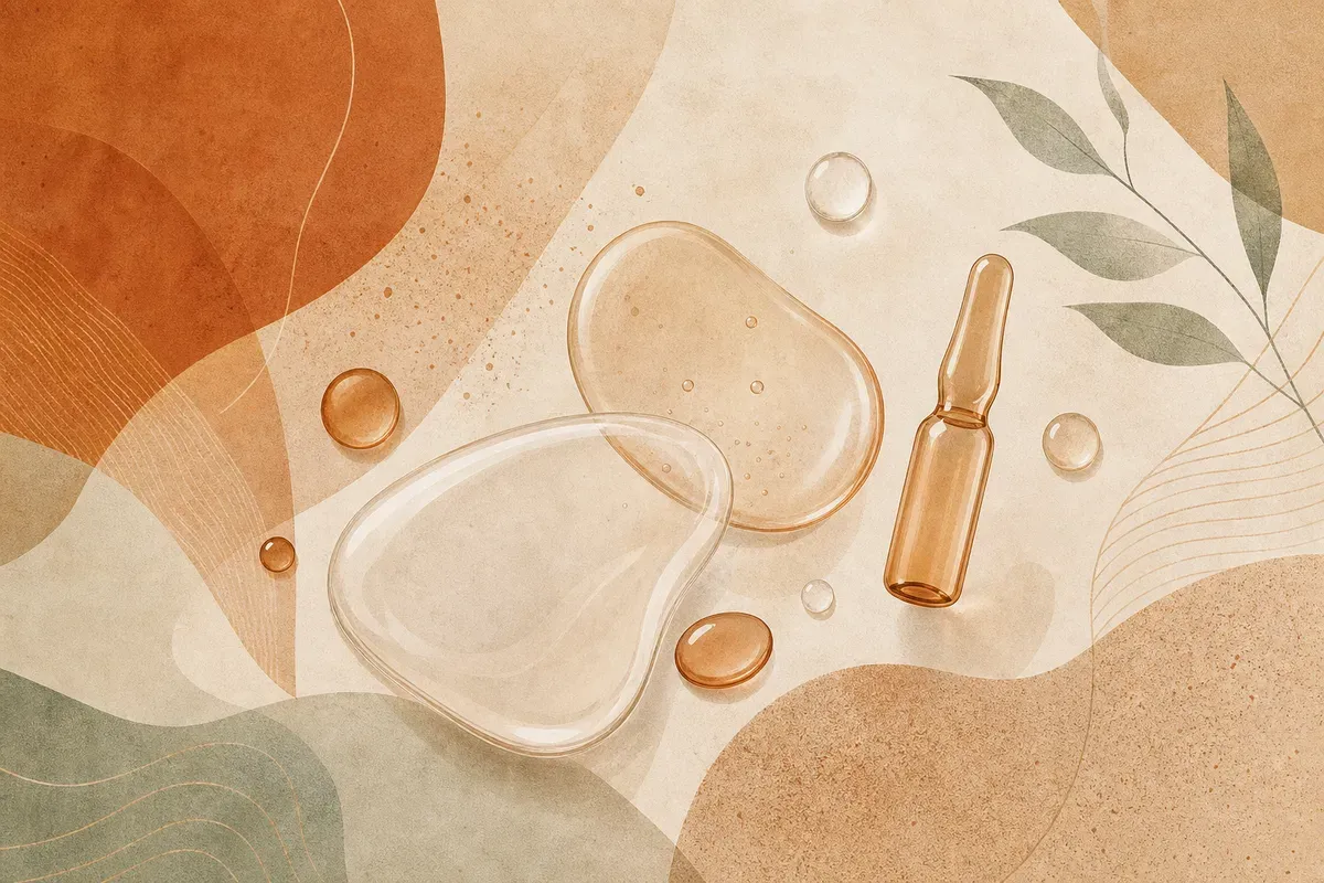 Ilustração de aplicação injetável de preenchedor facial em ambiente clínico, com destaque para orientação médica.